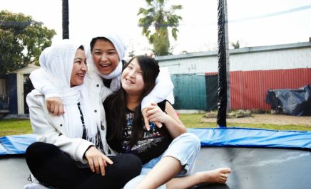 Madhi, Najeeba, Raihana and Najeeba fled persecution in Afghanistan and sought asylum in Australia. © Hamish Gregory